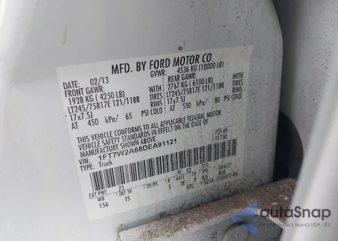 2013 Ford F-250 King Ranch/Lariat/Xl/Xlt from USA, damaged, VIN 1FT7W2A68DEA31121